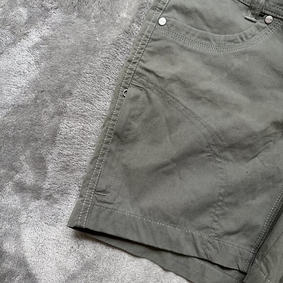 Kuhl Splash Shorts Womens Size 6 Olive Green Side Zipper Pocket - Picture 3 of 4